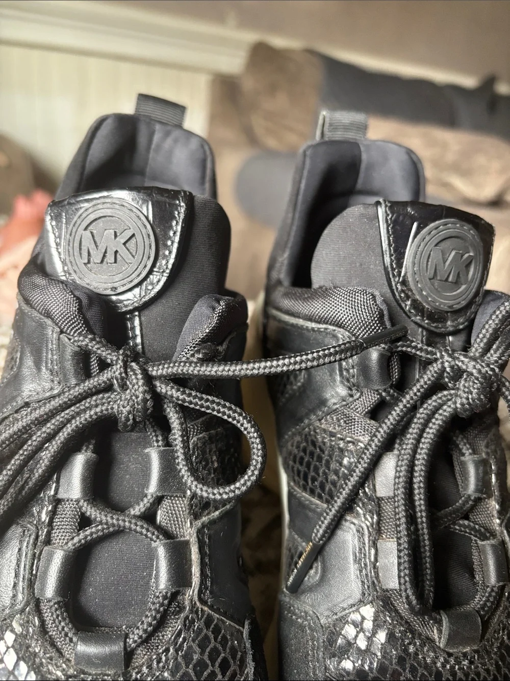 Michael Kors Black Athletic Sneakers with Cream Soles